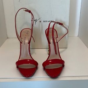 Red hot Giuseppe Zanotti shoes collaborated with Rita Orra. Super sexy.